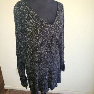 Dark Navy Adjustable Sleeve Lane Bryant Tunic Top Women's Size 24